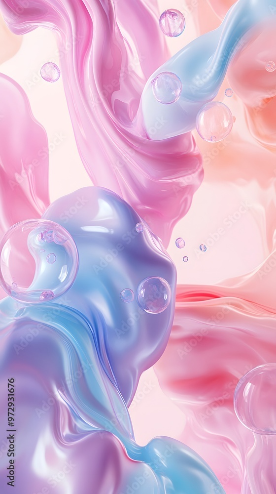 Fluid shapes, pastel colors, floating in the air, high resolution, detailed Fluid shapes, pastel colors, floating in the air, high resolution, detailed
