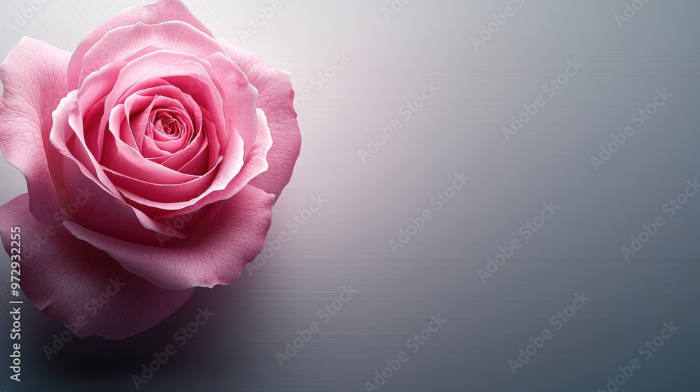 Pink Rose Flower on Grey Background Pink Rose Flower on Grey Background