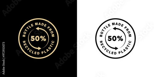 Vector Stamp for drink bottle - 50 percent of bottle made from recycled plastic.