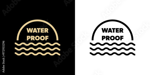 Water Proof - vector stamp for clothing or fabric.