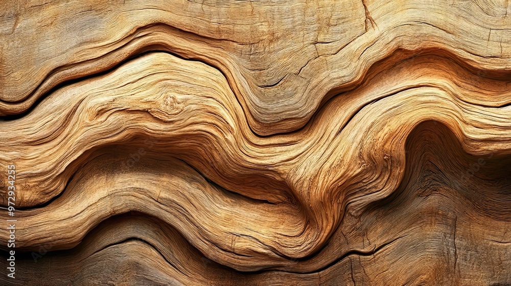 Close-up of Wavy and Knotted Wood Grain Close-up of Wavy and Knotted Wood Grain