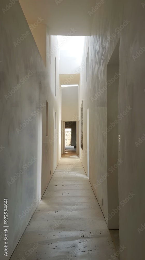 White Hallway With Skylight White Hallway With Skylight