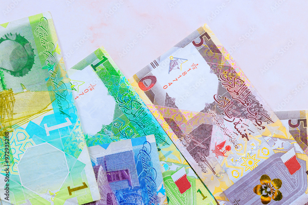 Bank of Qatar issued Qatari banknotes cash in various denominations in form of Qatari Riyals Bank of Qatar issued Qatari banknotes cash in various denominations in form of Qatari Riyals