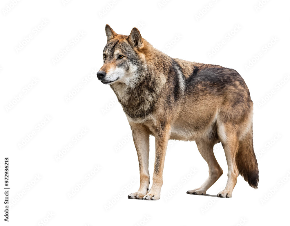 Obraz premium Wolf isoliert auf weißen Hintergrund, Freisteller