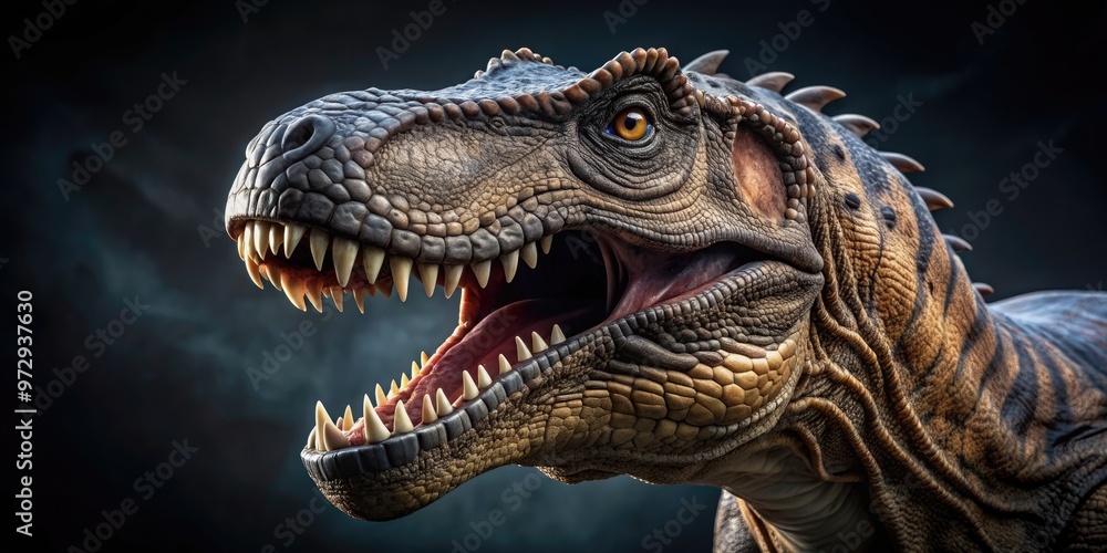 Tyrannosaurus Rex dinosaurs in close up on dark background, Tyrannosaurus Rex, dinosaurs, close up Tyrannosaurus Rex dinosaurs in close up on dark background, Tyrannosaurus Rex, dinosaurs, close up