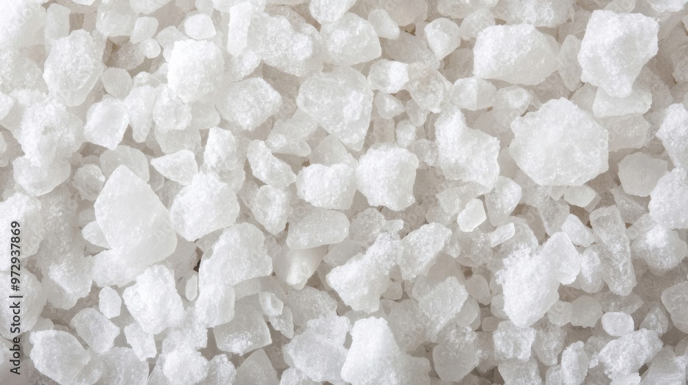 Crystal sea salt presented as a background, featuring white marine rock salt viewed from the top. Crystal sea salt presented as a background, featuring white marine rock salt viewed from the top.