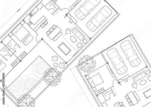 Floor plan designed building on the drawing.