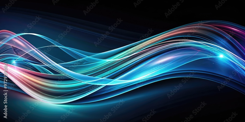 Naklejka premium Abstract waves created with digital design, abstract, wave, pattern, design, art, background, digital, texture, colorful, vibrant