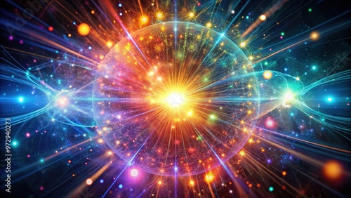 Wallpaper Mural of abstract quantum energy with glowing particles and vibrant colors, Quantum, Energy, Abstract,Glowing Torontodigital.ca