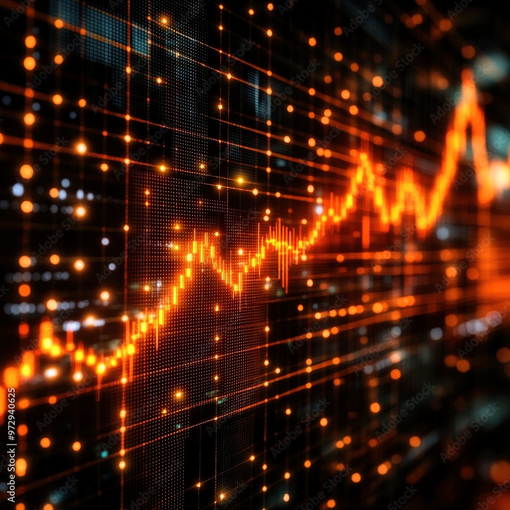 Dynamic Stock Market Graph Showing Rapid Investment Growth Dynamic Stock Market Graph Showing Rapid Investment Growth