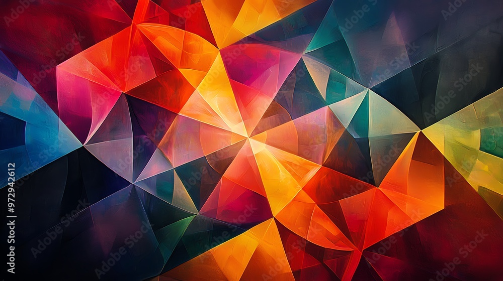 Energetic abstract geometric pattern filled with vibrant colors, perfect for adding a contemporary and lively touch to any design. Energetic abstract geometric pattern filled with vibrant colors, perfect for adding a contemporary and lively touch to any design.