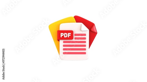 3d pdf file format icon animation