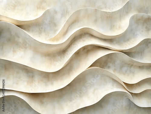 Flowing natural stone texture with smooth curves and organic patterns resembling carved rock formations, featuring subtle earthy tones and abstract wavy surface details.