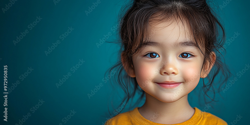 Portrait of an asian child looking at the camera Portrait of an asian child looking at the camera