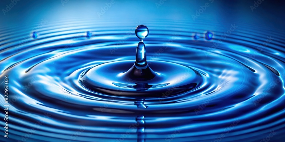 Abstract deep blue circle water drop ripple. Liquid texture background, water, blue, circle, ripple, drop, abstract Abstract deep blue circle water drop ripple. Liquid texture background, water, blue, circle, ripple, drop, abstract
