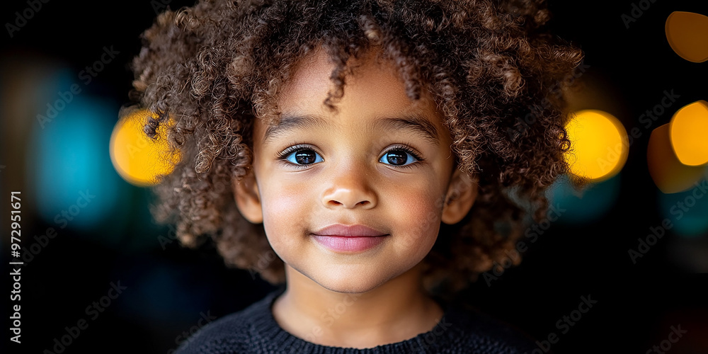 Portrait of a black school child looking into the camera Portrait of a black school child looking into the camera