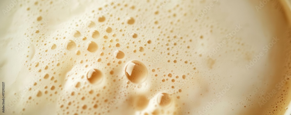 Milky smooth texture of freshly steamed milk in a coffee cup close-up warm tones Milky smooth texture of freshly steamed milk in a coffee cup close-up warm tones