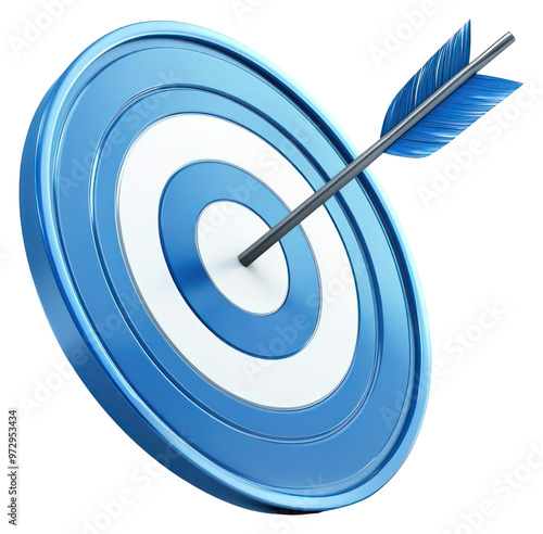 Obraz na płótnie PNG Blue target with arrow