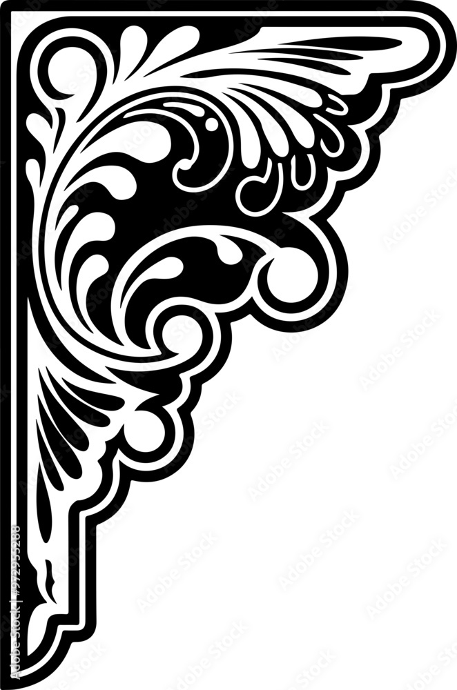 Elegant Decorative Corner Flourish Design Elegant Decorative Corner Flourish Design