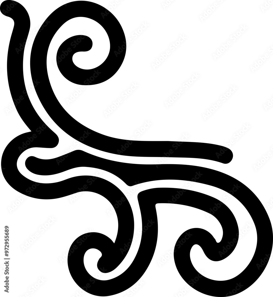 Stylized Vector Illustration of Elegant Swirls Stylized Vector Illustration of Elegant Swirls