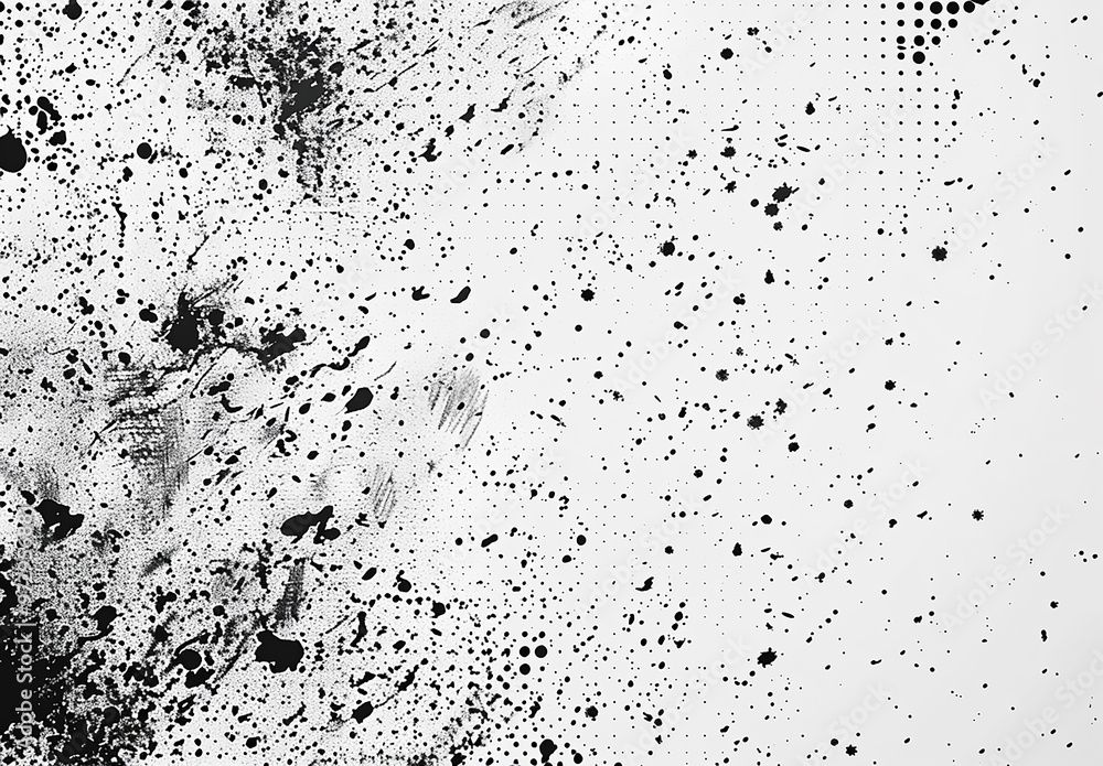 Fototapeta premium A grainy, gritty texture background with a distressed look in shades of black and white