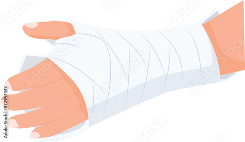 Wrist injuri, Bandaged hand to protect injured part of the body.