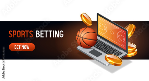 Sports betting banner. Banner for a website. Vector illustration.