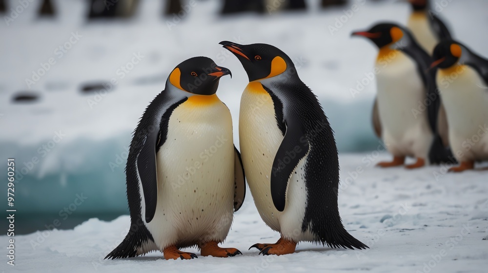 Obraz premium two penguins on the rocks