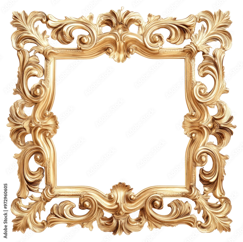 PNG Ornate gold baroque picture frame PNG Ornate gold baroque picture frame