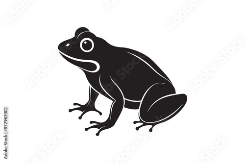 Frog silhouette vector illustration, Frog silhouette vector, Frog silhouette  photo