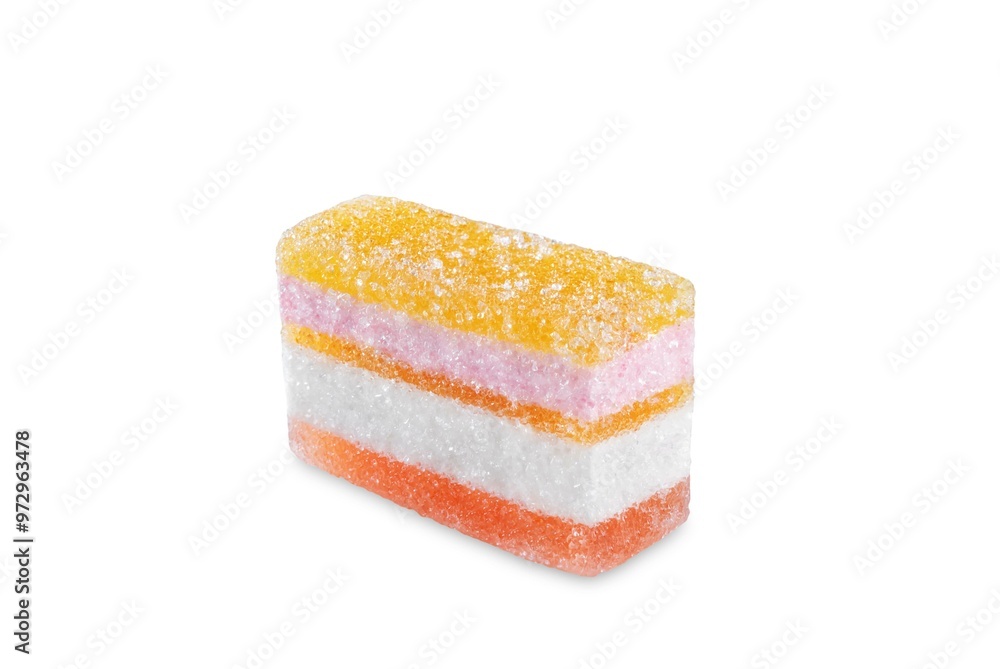 Multicolored lemon berry marmalade slice on a white isolated background Multicolored lemon berry marmalade slice on a white isolated background