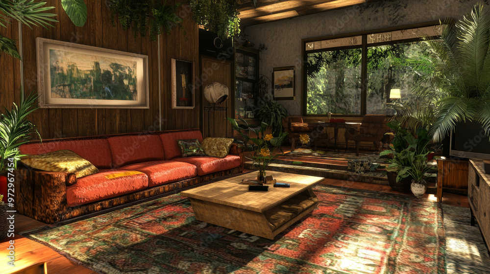 A picture of the inside of a living room, created using computer graphics. A picture of the inside of a living room, created using computer graphics.