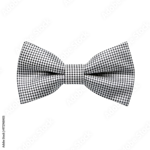 Stylish Black and White Checkered Bow Tie for Formal Attire. photo