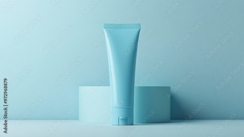 blank blue cosmetic tube template for cream or gel, product packaging mockup with space for custom branding and design blank blue cosmetic tube template for cream or gel, product packaging mockup with space for custom branding and design