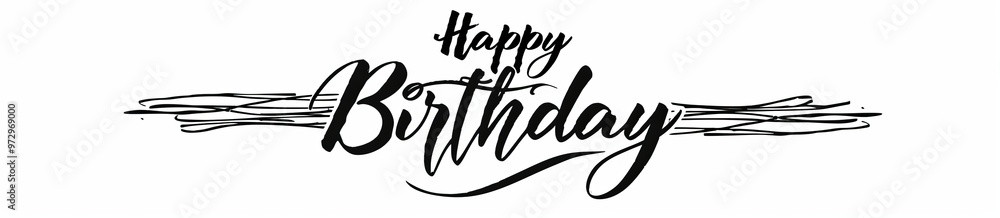 Obraz premium Celebratory Handwritten Birthday Greeting With Elegant Calligraphy Style Design