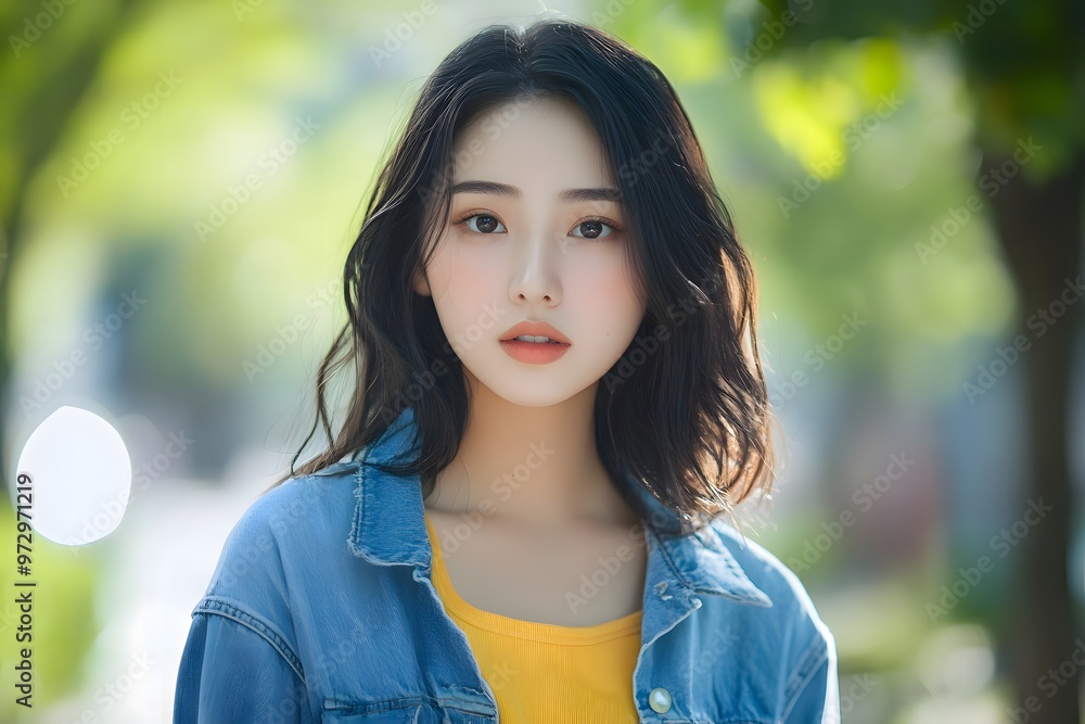 portrait of young natural Asian woman representing beauty, fashion and elegance portrait of young natural Asian woman representing beauty, fashion and elegance