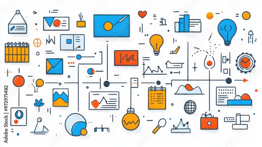 Abstract illustration of business and technology concepts. Abstract illustration of business and technology concepts.