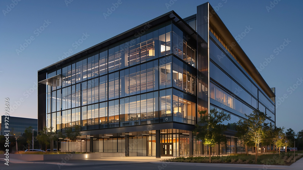 A large building with a lot of windows and a green tree in front Contemporary Exterior Building A large building with a lot of windows and a green tree in front Contemporary Exterior Building