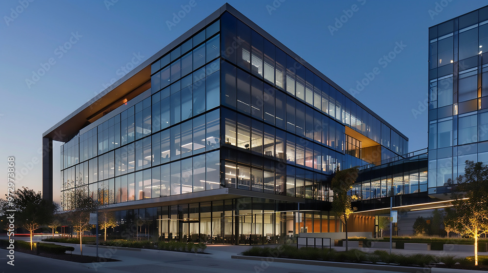 A large building with a lot of windows and a green tree in front Contemporary Exterior Building A large building with a lot of windows and a green tree in front Contemporary Exterior Building