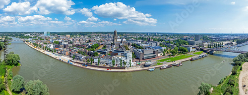 Aerial panorama from the city Arnhem in the Netherlands