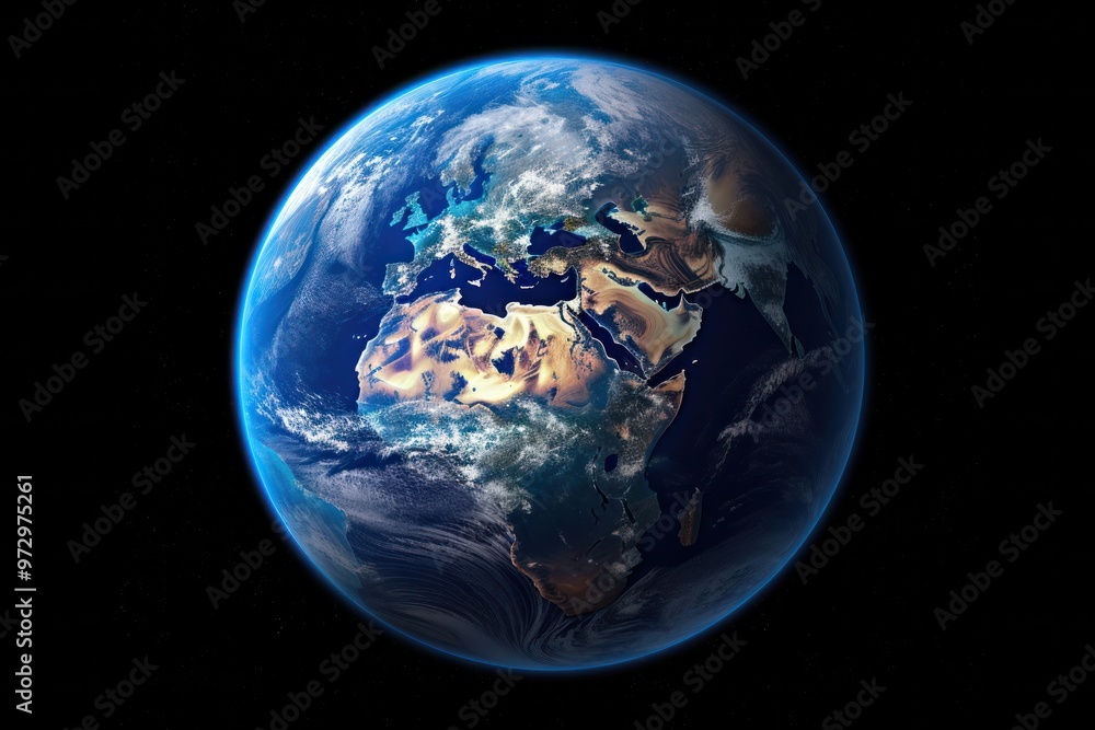 A breathtaking view of Earth from the International Space Station, the planet a vibrant blue marble against the inky blackness of space A breathtaking view of Earth from the International Space Station, the planet a vibrant blue marble against the inky blackness of space