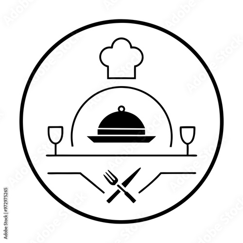 Dinner logo line art social media marketing