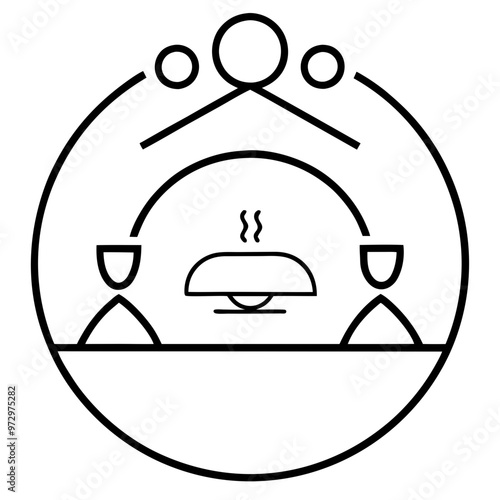 Dinner logo line art social media marketing