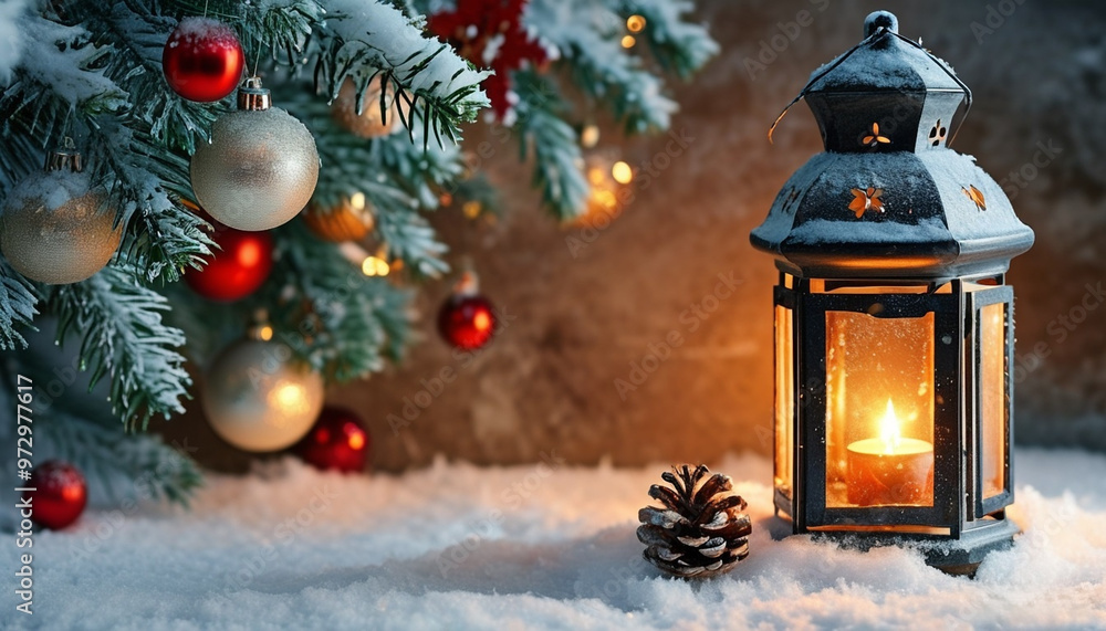 Christmas decoration - Lantern with ornament. Christmas decoration - Lantern with ornament.