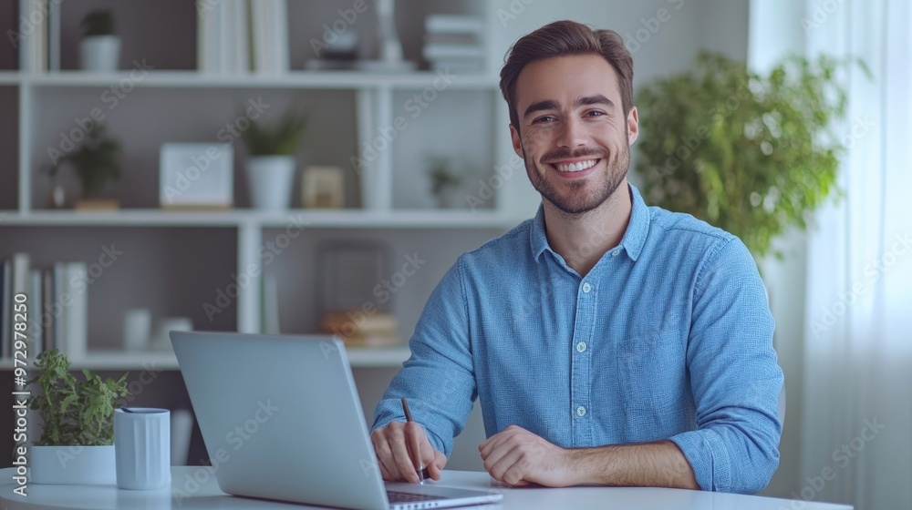 The Smiling Professional at Desk The Smiling Professional at Desk