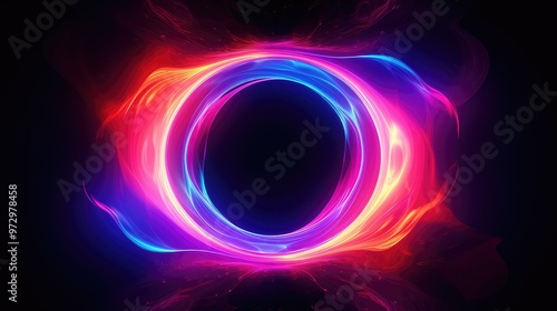 A vibrant, abstract circular design with glowing colors, creating a sense of energy and depth.