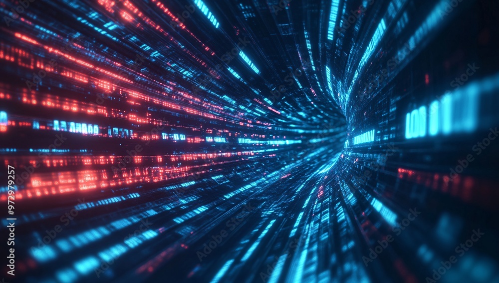 Colorful light trails in a dynamic abstract design showcasing vibrant energy and movement in a dark space Colorful light trails in a dynamic abstract design showcasing vibrant energy and movement in a dark space