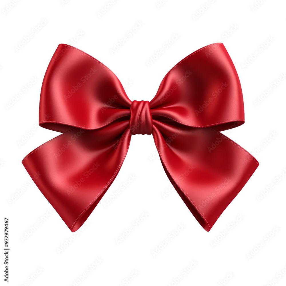 Elegant Red Satin Bow with a Beautifully Curved Design. Elegant Red Satin Bow with a Beautifully Curved Design.
