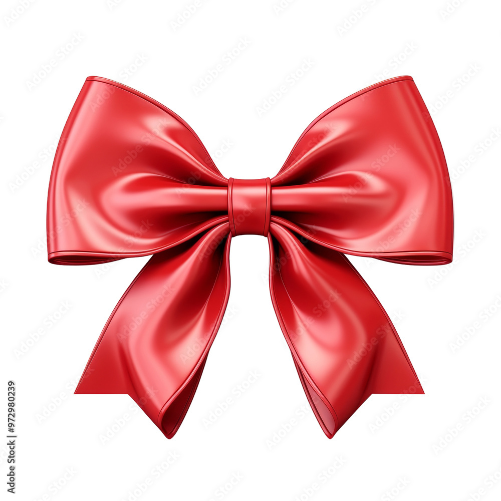 Bright Red Satin Bow for Gifts and Decorative Use. Bright Red Satin Bow for Gifts and Decorative Use.