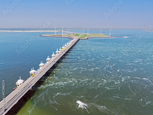 Wallpaper Mural Aerial from the Oosterschelde storm surge barrier in Zeeland the Netherlands Torontodigital.ca